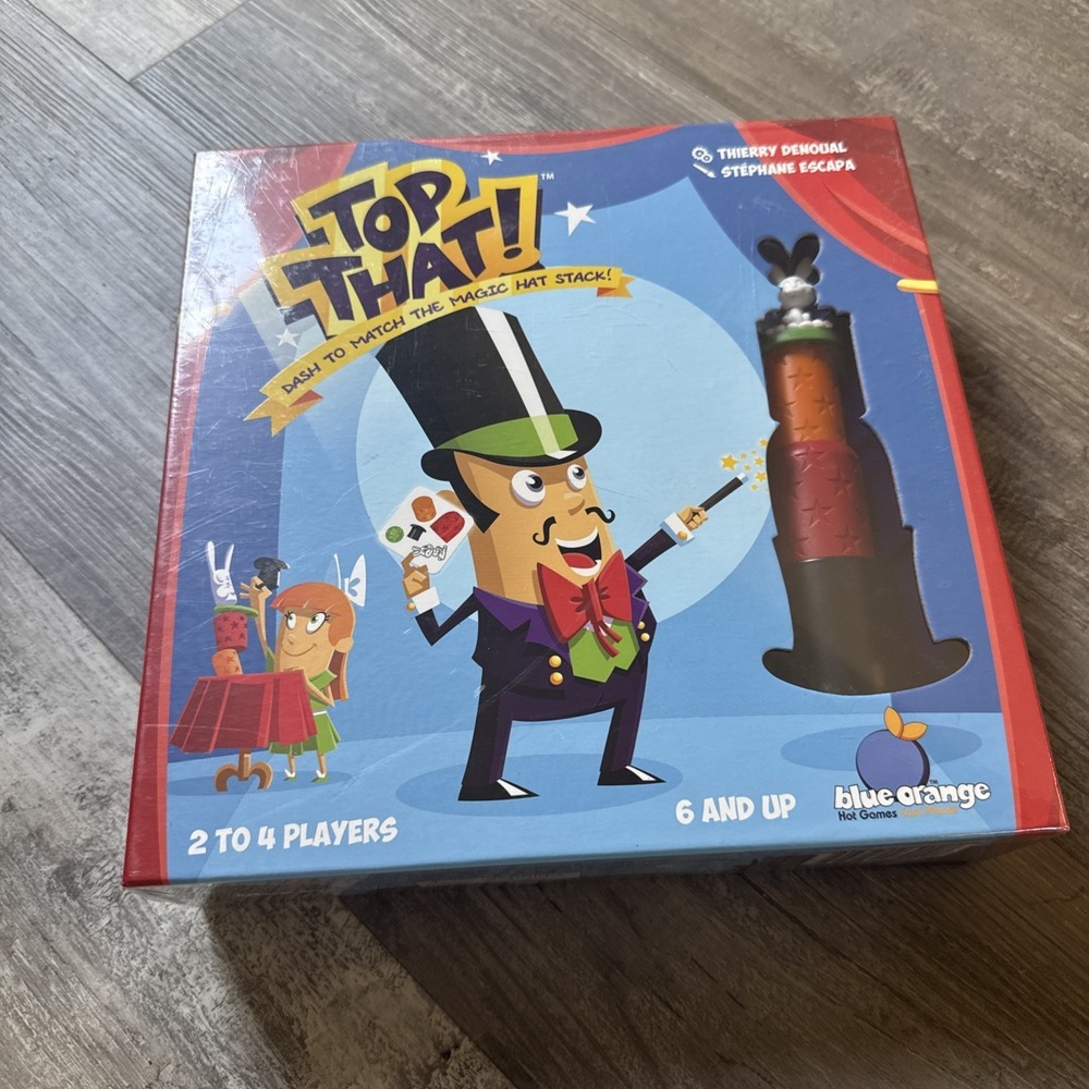 Top That Board Game Blue Orange Games Dash to Match the Magic Hat Stack  (NEW)